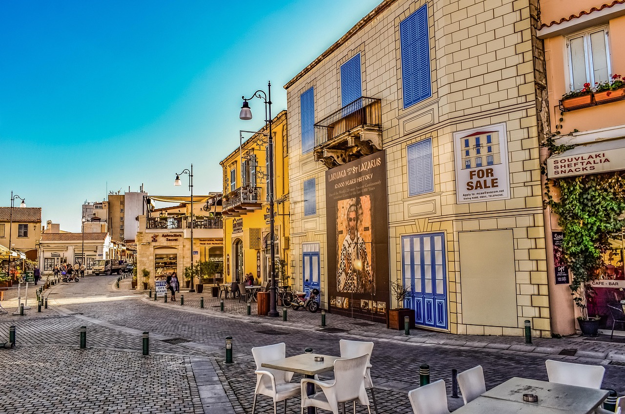 Square in Larnaca, Cyprus, for guide on how to move to Cyprus from the UK featured image